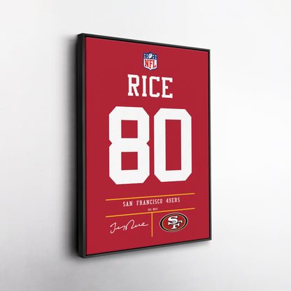 Jerry Rice 49ers Jersey Canvas Print | Wall Art Decor