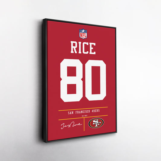 Jerry Rice 49ers Jersey Canvas Print | Wall Art Decor