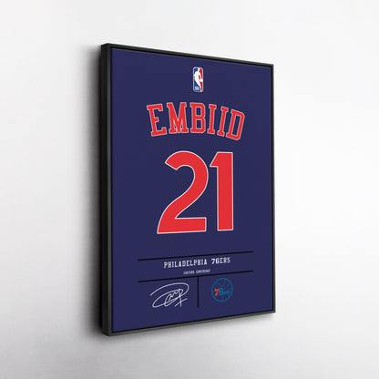 Joel Embiid 76ers Jersey Canvas Print | Wall Art Decor