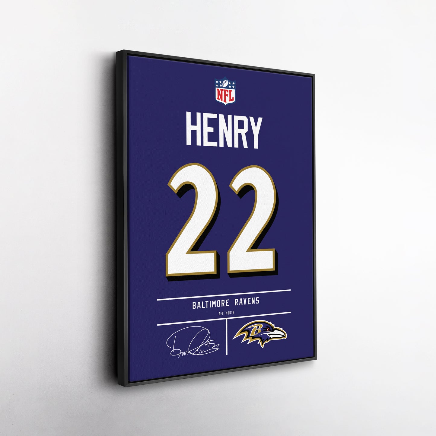 Derrick Henry Baltimore Ravens Jersey Canvas Wall Art