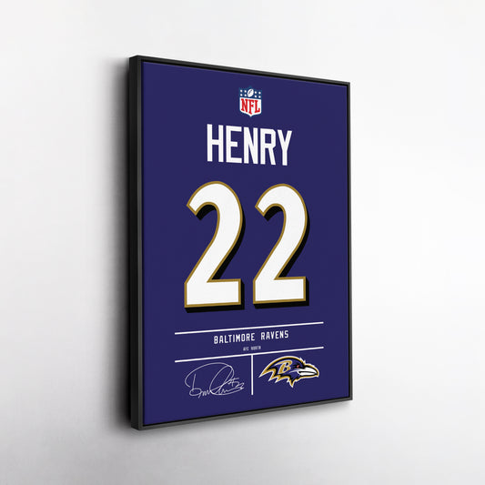Derrick Henry Baltimore Ravens Jersey Canvas Wall Art