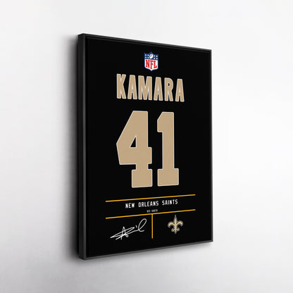 Alvin Kamara Saints Jersey Canvas Print | Wall Art Decor