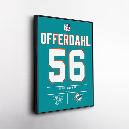 John Offerdahl Dolphins Jersey Canvas Print | Wall Art Decor