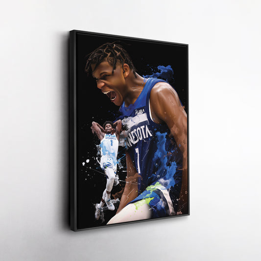 Anthony Edwards Timberwolves Canvas Print | Minnesota Basketball Wall Art