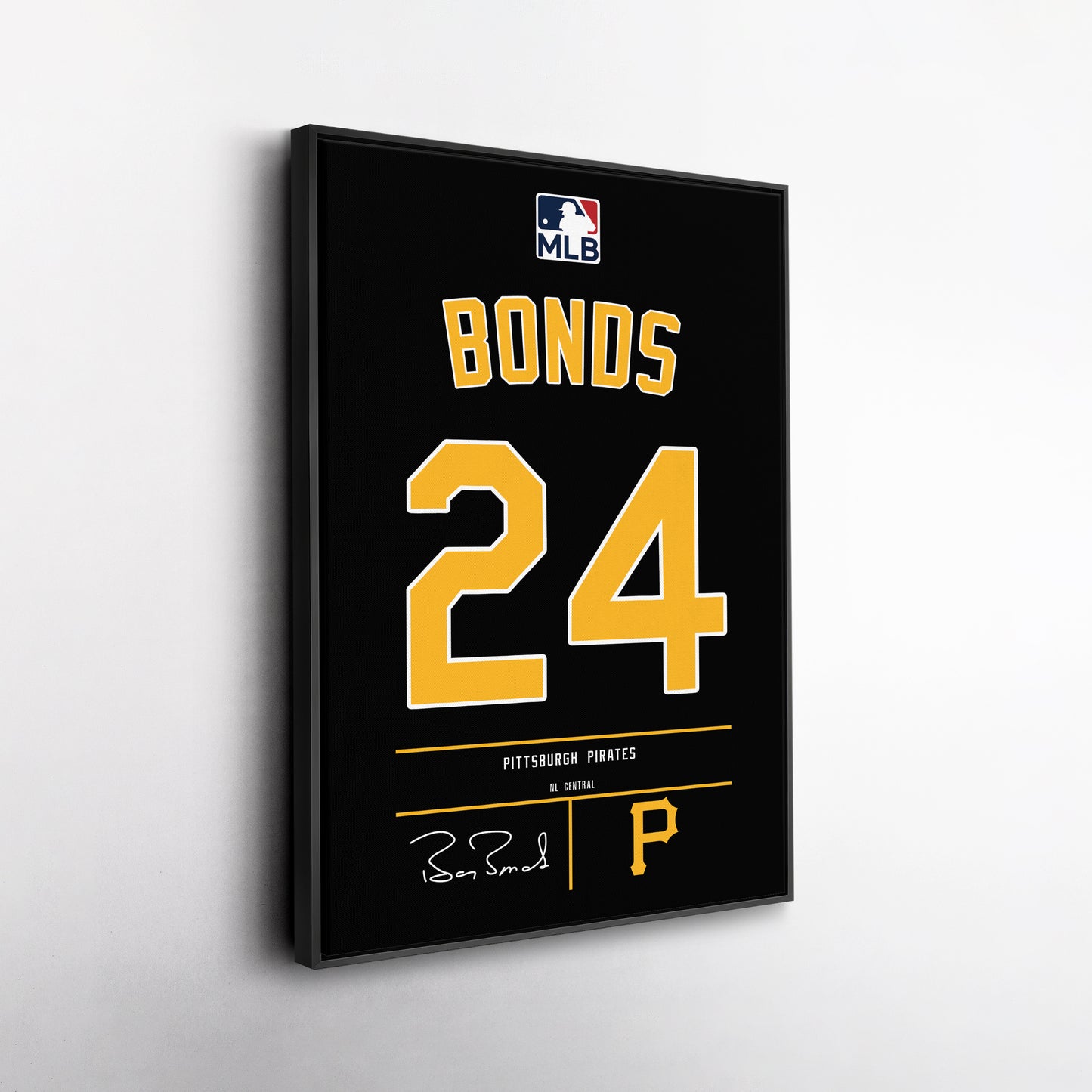 Barry Bonds Pittsburgh Pirates Black Jersey Canvas Wall Art