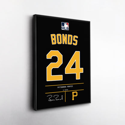 Barry Bonds Pittsburgh Pirates Black Jersey Canvas Wall Art