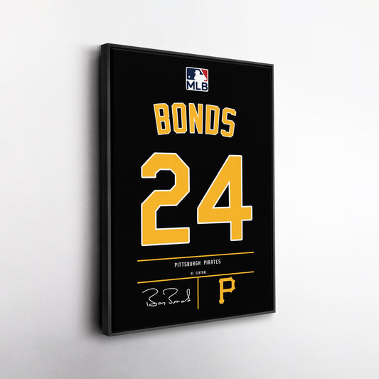 Barry Bonds Pittsburgh Pirates Black Jersey Canvas Wall Art