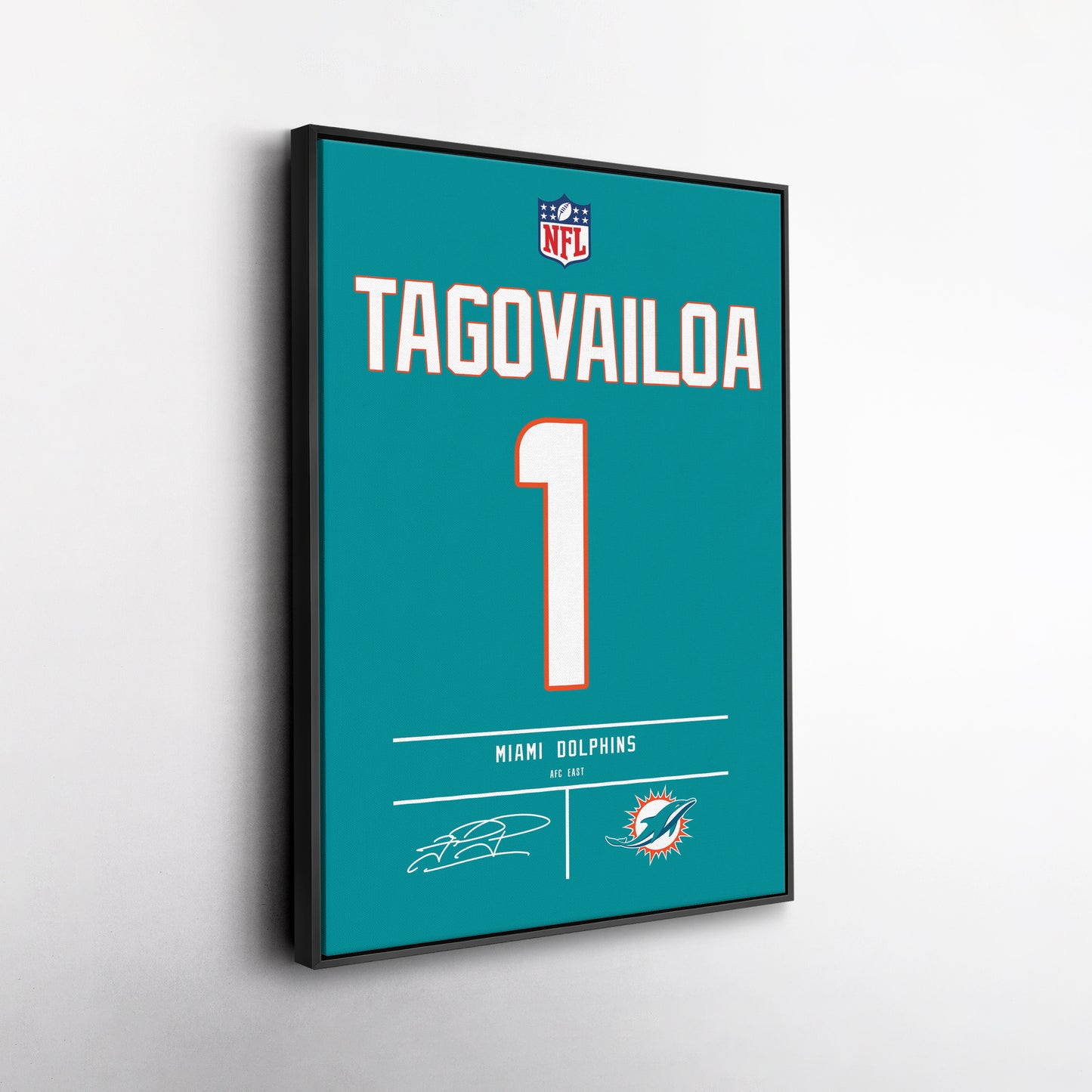 Tua Tagovailoa Dolphins Jersey Canvas Print | Wall Art Decor