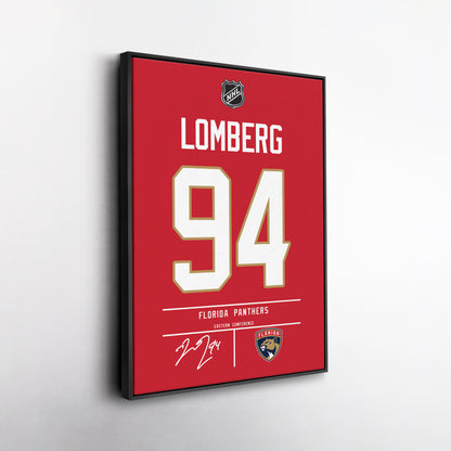 Ryan Lomberg Panthers Jersey Canvas Print | Wall Art Decor