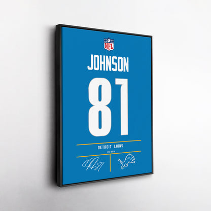 Calvin Johnson Lions Jersey Canvas Print | Wall Art Decor