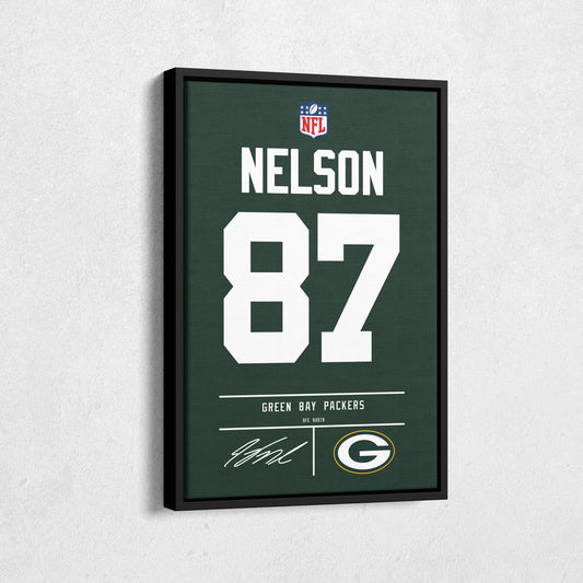 Jordy Nelson Packers Jersey Canvas Print | Wall Art Decor