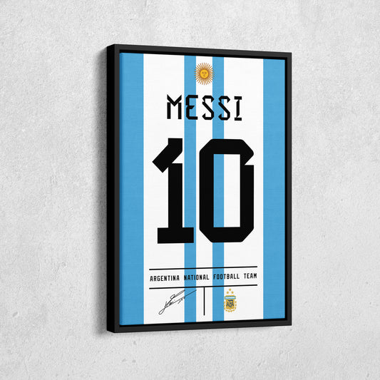 Lionel Messi Argentina Jersey Canvas Print | Soccer Wall Art Decor