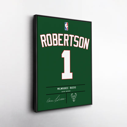 Oscar Robertson Bucks Jersey Canvas Print | Wall Art Decor