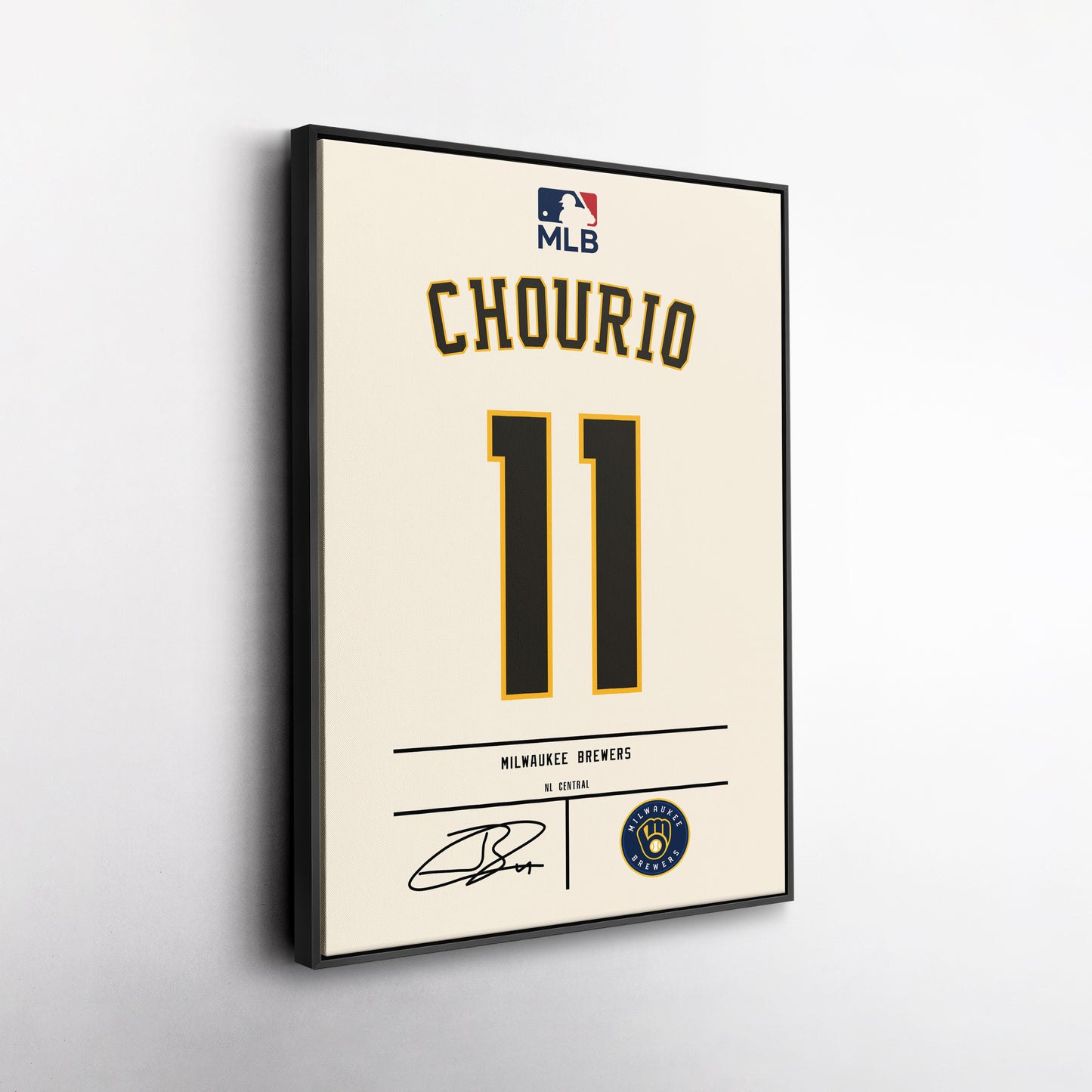 Jackson Chourio Brewers Jersey Canvas Print | Wall Art Decor