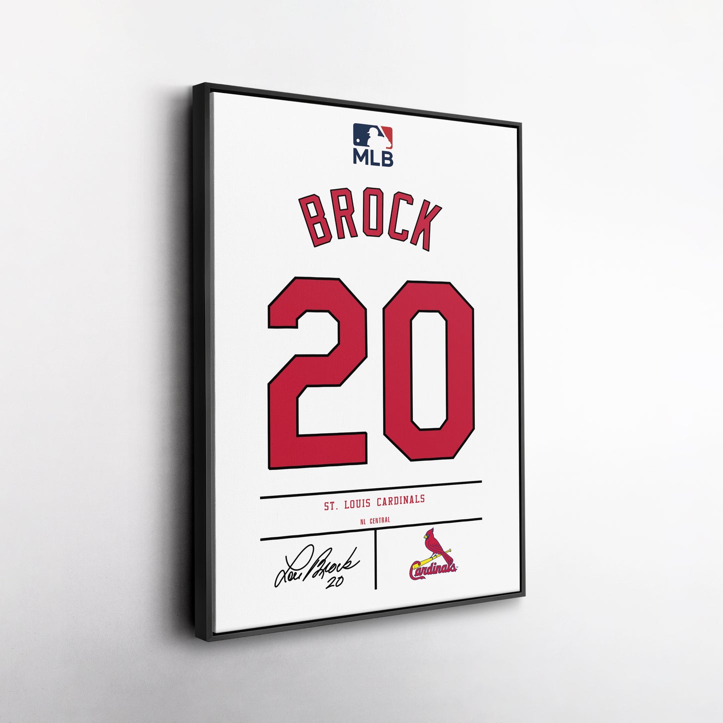 Lou Brock  St. Louis Cardinals Jersey Canvas Wall Art