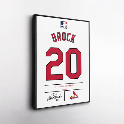 Lou Brock  St. Louis Cardinals Jersey Canvas Wall Art