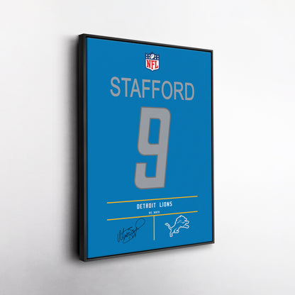 Matthew Stafford Lions Jersey Canvas Print | Wall Art Decor