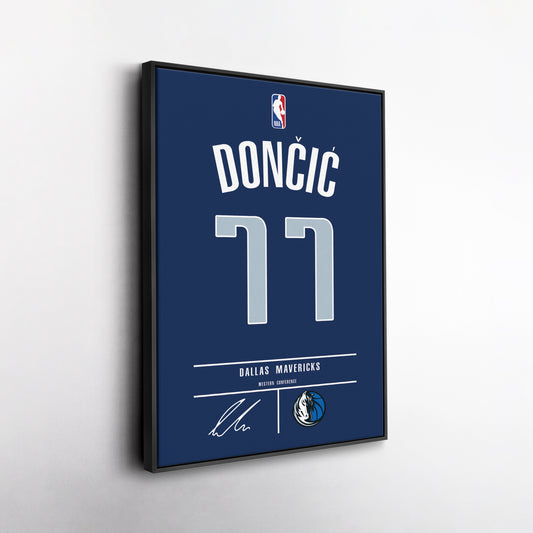 Luka Doncic Mavericks Jersey Canvas Print | Wall Art Decor