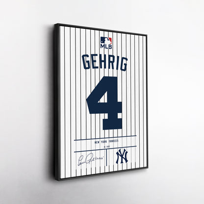 Lou Gehrig Yankees Jersey Canvas Print | Wall Art Decor