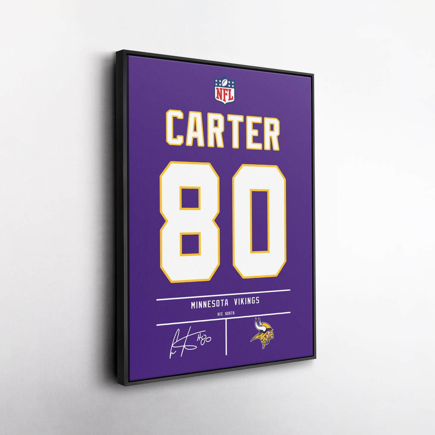 Cris Carter Minnesota Vikings Jersey Canvas Wall Art