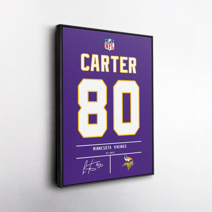 Cris Carter Minnesota Vikings Jersey Canvas Wall Art