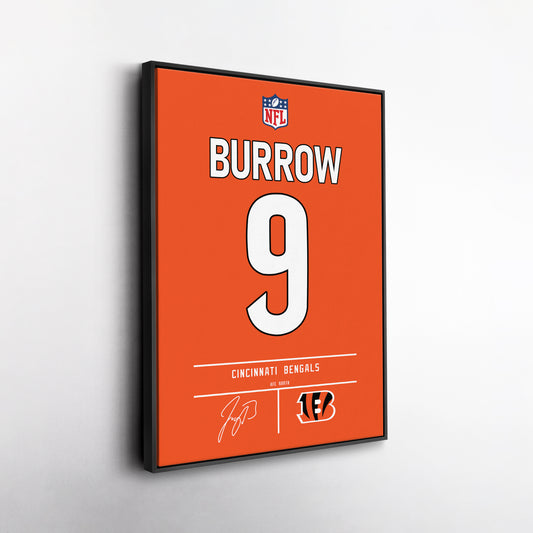Joe Burrow Bengals Jersey Canvas Print | Wall Art Decor