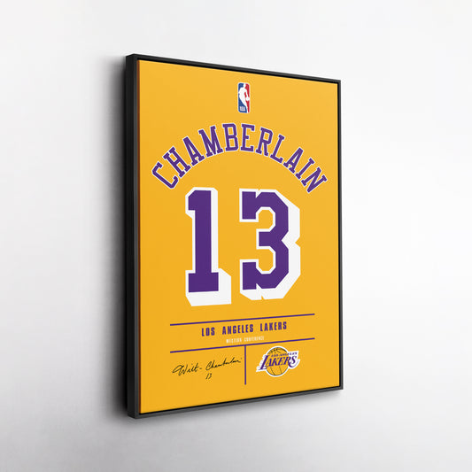 Wilt Chamberlain Los Angeles Lakers Jersey Canvas Wall Art