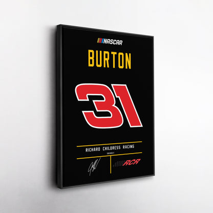 Jeff Burton Richard Childress Racing Jersey Canvas Print | Wall Art Decor