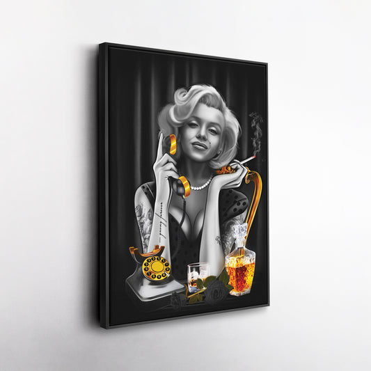 Marilyn Monroe on the Phone Canvas Print | Vintage Hollywood Wall Art