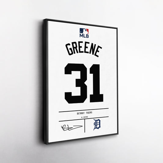Riley Greene Detroit Tigers Jersey Canvas Wall Art