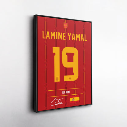 Lamine Yamal Spain Jersey Canvas Wall Art