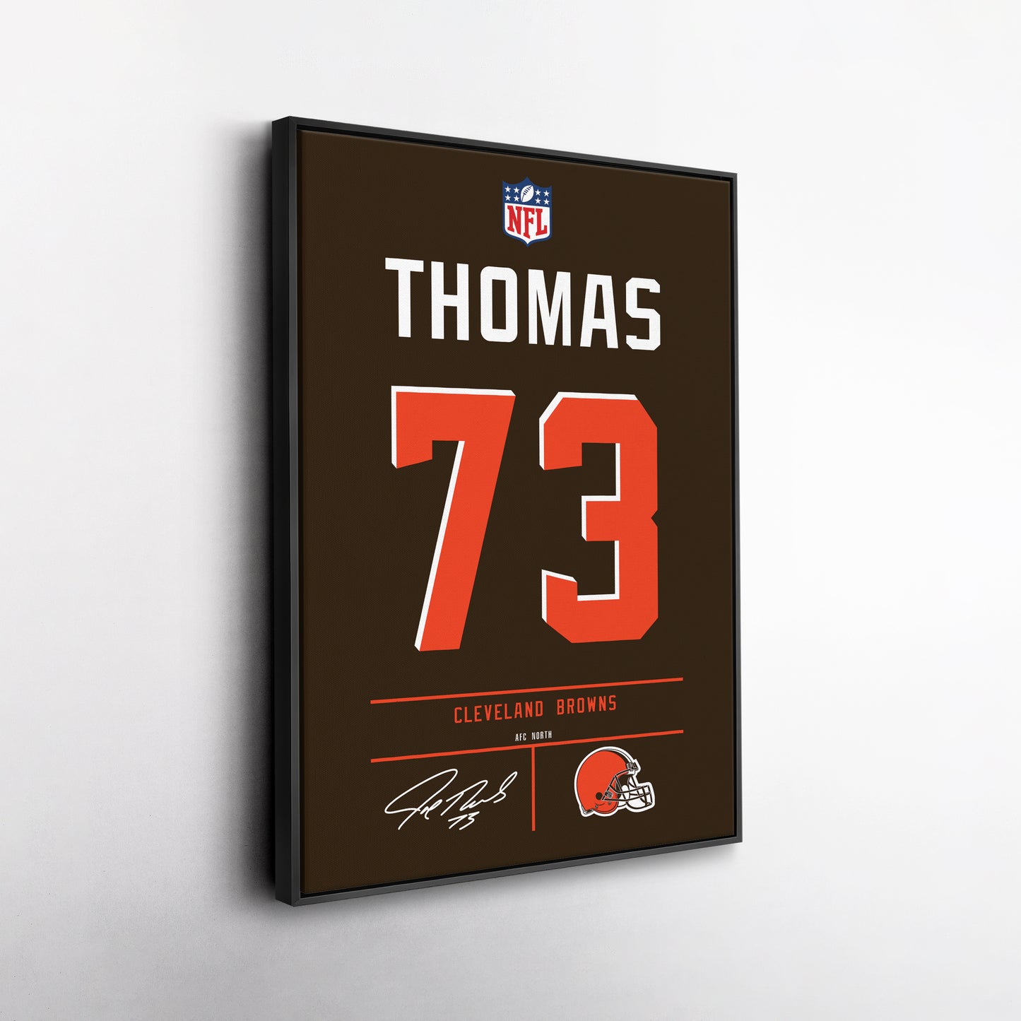 Joe Thomas Browns Jersey Canvas Print | Wall Art Decor