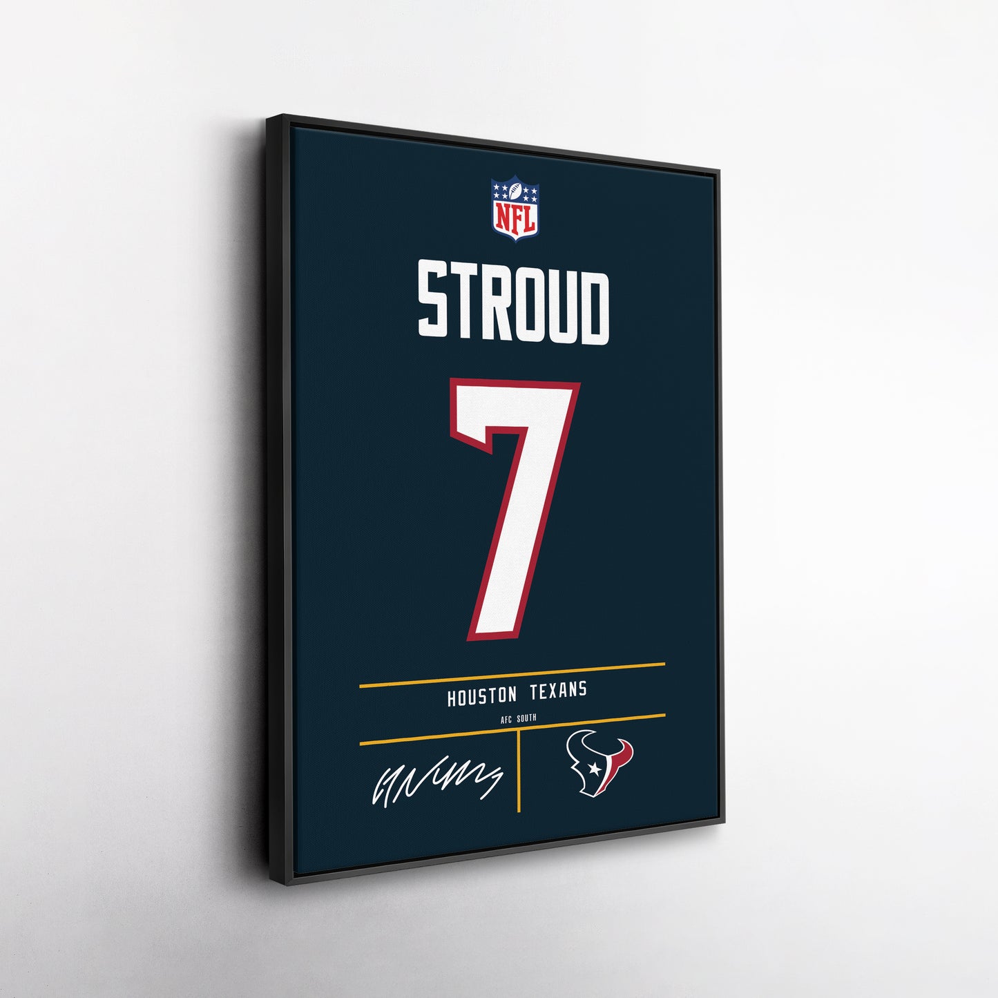 C.J. Stroud Houston Texans Jersey Canvas Wall Art