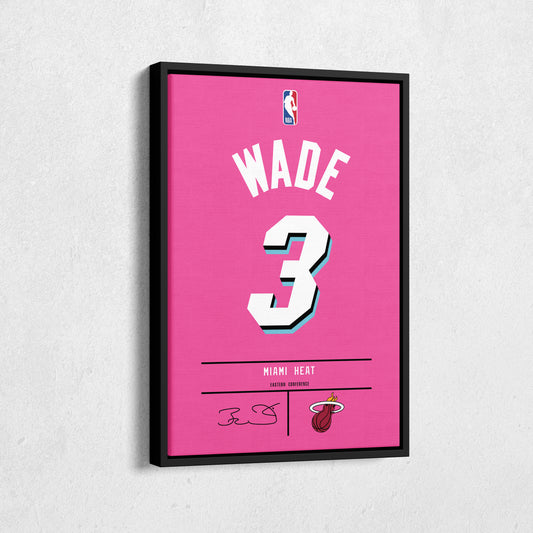 Dwyane Wade Pink Heat Jersey Canvas Print | Wall Art Decor