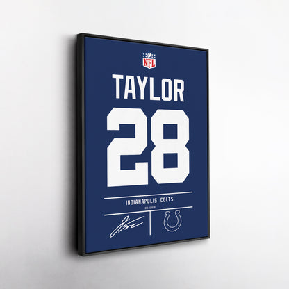 Jonathan Taylor Colts Jersey Canvas Print | Wall Art Decor
