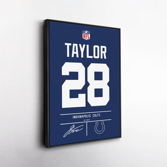 Jonathan Taylor Colts Jersey Canvas Print | Wall Art Decor