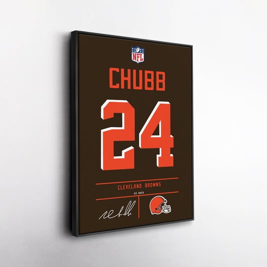 Nick Chubb Browns Jersey Canvas Print | Wall Art Decor