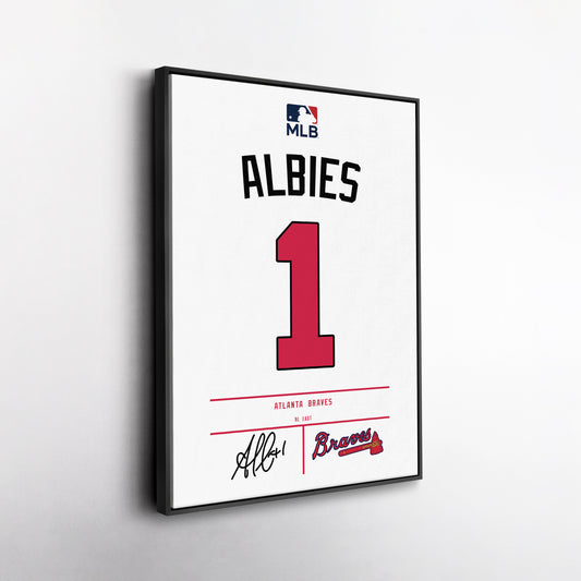 Ozzie Albies Braves Jersey Canvas Print | Wall Art Decor