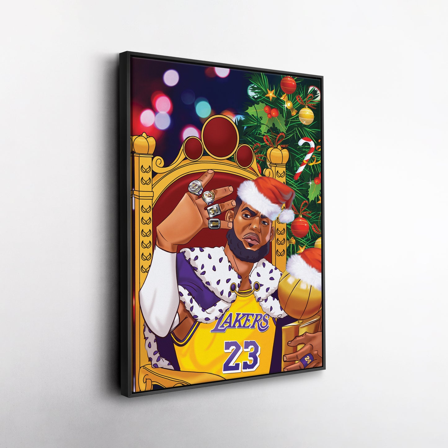 LeBron James Christmas Canvas Print | Festive Basketball Wall Art