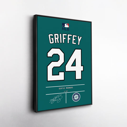 Ken Griffey Jr. Mariners Seal Jersey Canvas Print | Wall Art Decor