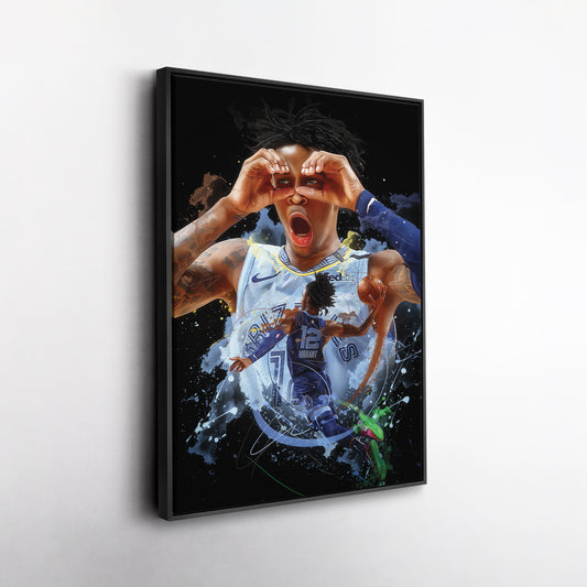 Ja Morant Grizzlies Canvas Print | Memphis Basketball Wall Art