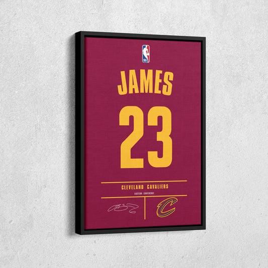 Lebron James Cavaliers Jersey Canvas Print | Wall Art Decor