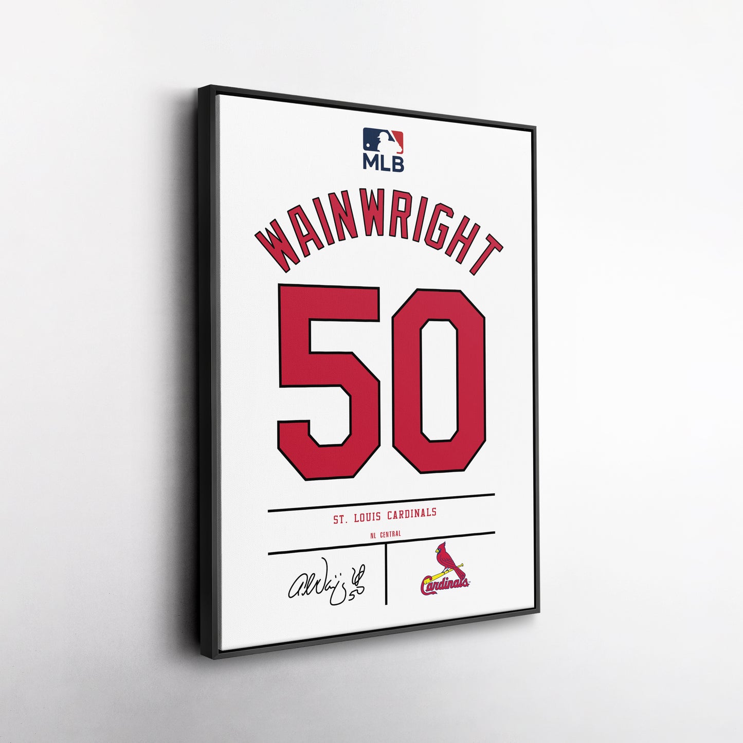 Adam Wainwright St. Louis Cardinals Jersey Canvas Wall Art