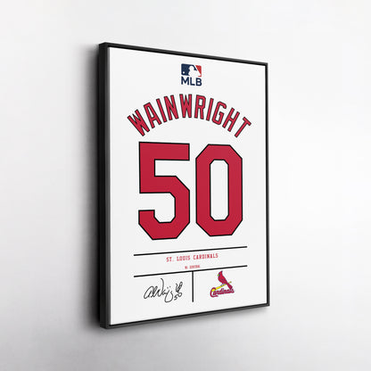 Adam Wainwright St. Louis Cardinals Jersey Canvas Wall Art
