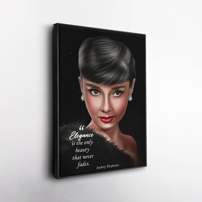 Audrey Hepburn Elegance Quote Canvas Print | Timeless Wall Art