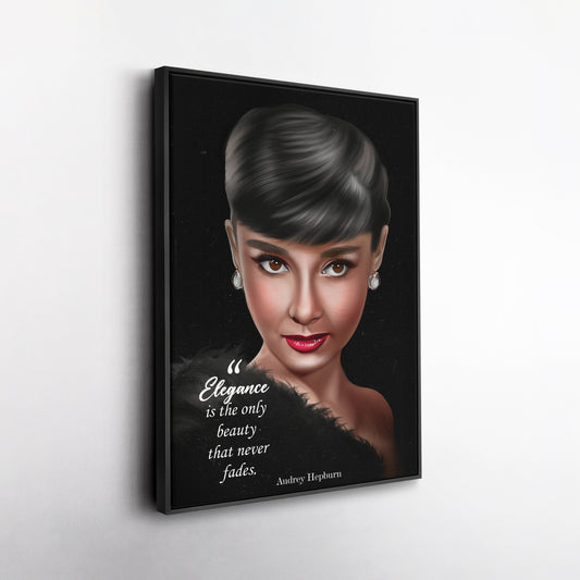 Audrey Hepburn Elegance Quote Canvas Print | Timeless Wall Art