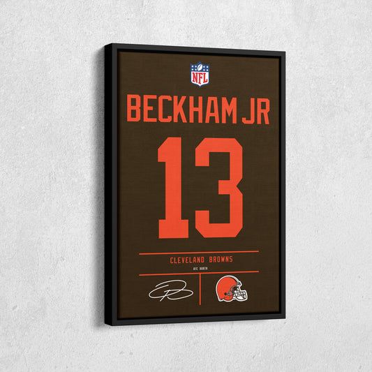 Odell Beckham Jr. Browns Jersey Canvas Print | Wall Art Decor
