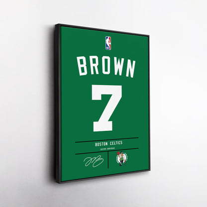 Jaylen Brown Celtics Jersey Canvas Print | Wall Art Decor
