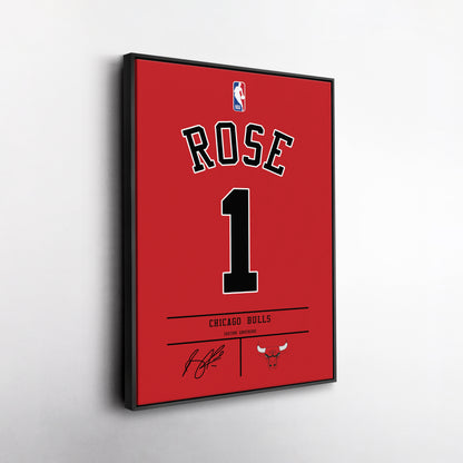 Derrick Rose Chicago Bulls Jersey Canvas Wall Art