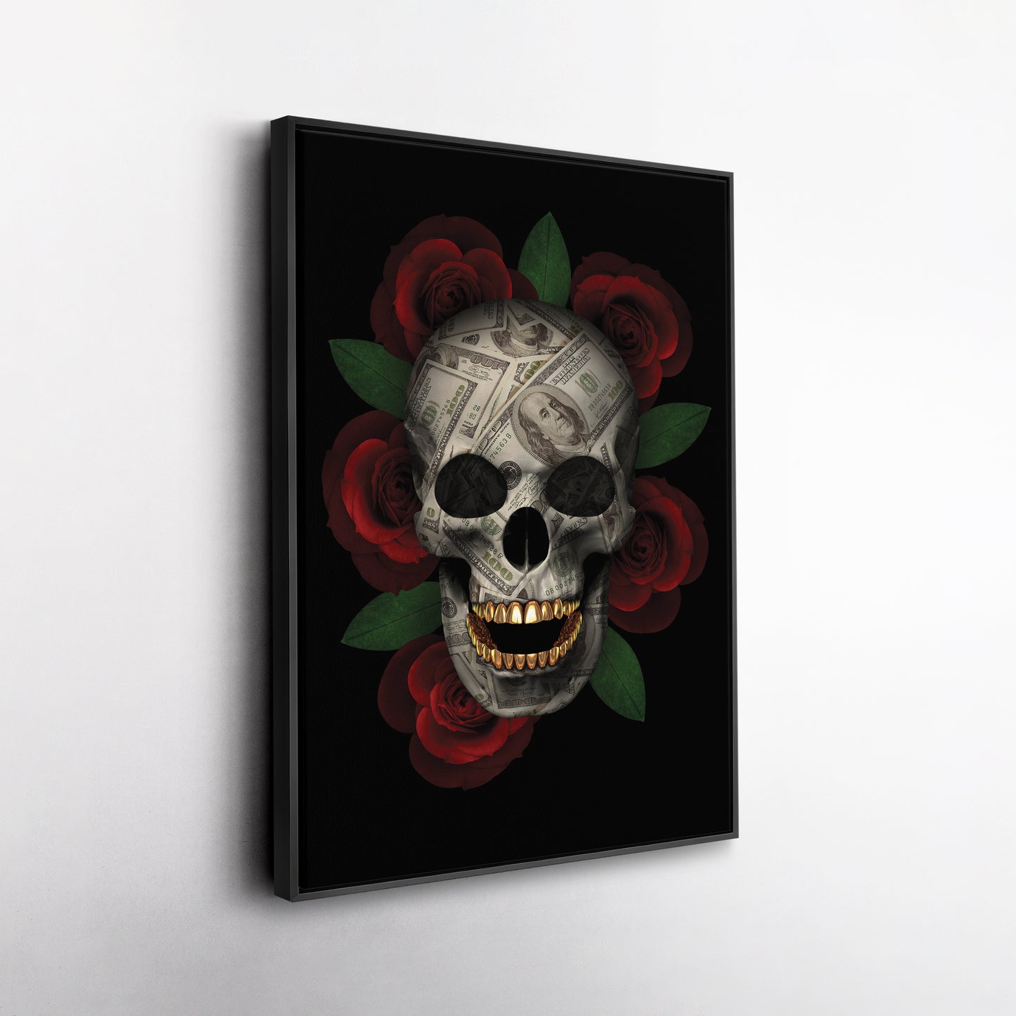 Skull 'Money Talks' Canvas Print | Dark Aesthetic Wall Art Decor